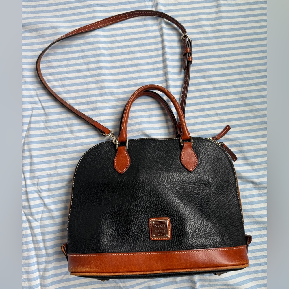 Dooney & Bourke Black and Tan Satchel